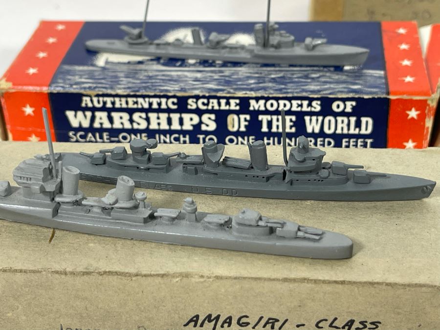 Vintage 1940s Collection Of Comet Metal Products Co Inc Authenticast Lead U.S. Navy Ship Identification Models (Some With Boxes) - See Photos [Photo 12]