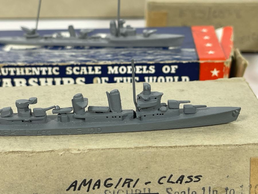 Vintage 1940s Collection Of Comet Metal Products Co Inc Authenticast Lead U.S. Navy Ship Identification Models (Some With Boxes) - See Photos [Photo 15]