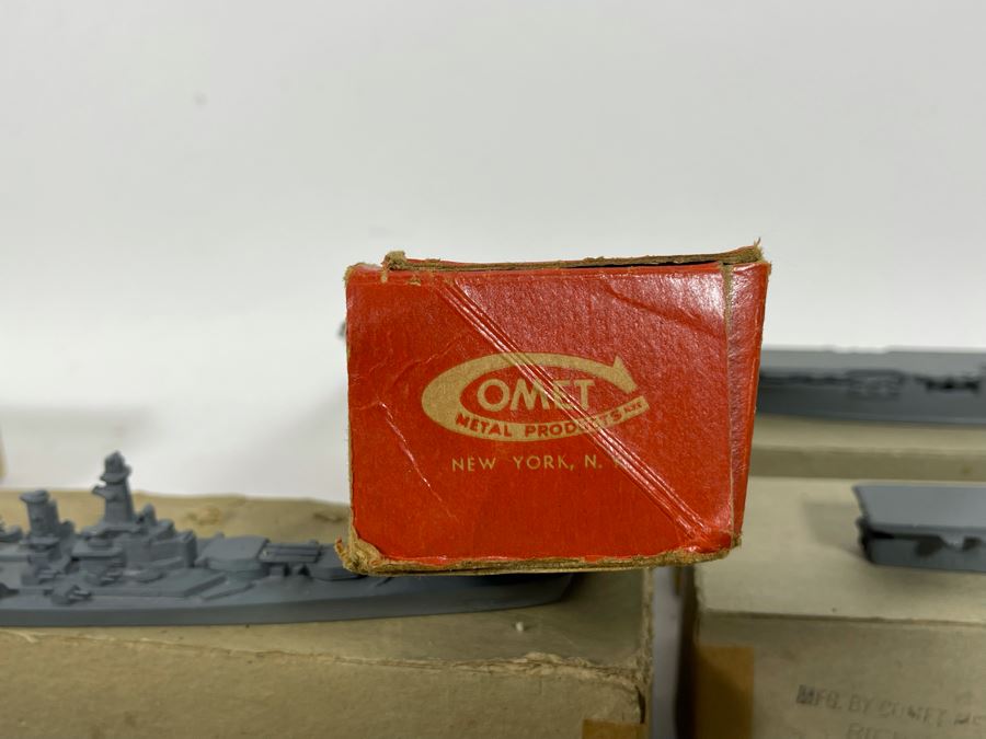 Vintage 1940s Collection Of Comet Metal Products Co Inc Authenticast Lead U.S. Navy Ship Identification Models (Some With Boxes) - See Photos [Photo 19]