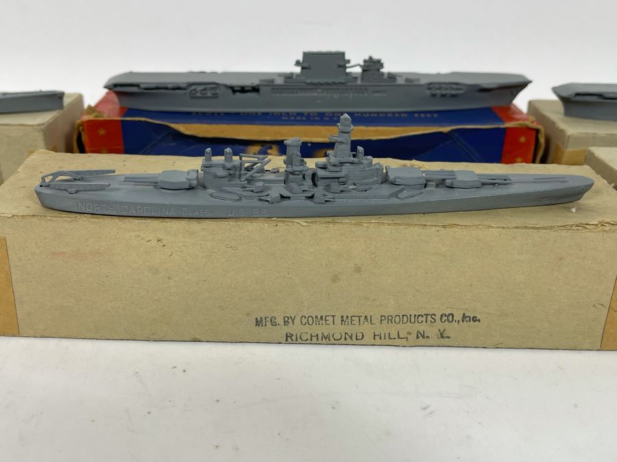 Vintage 1940s Collection Of Comet Metal Products Co Inc Authenticast Lead U.S. Navy Ship Identification Models (Some With Boxes) - See Photos [Photo 40]