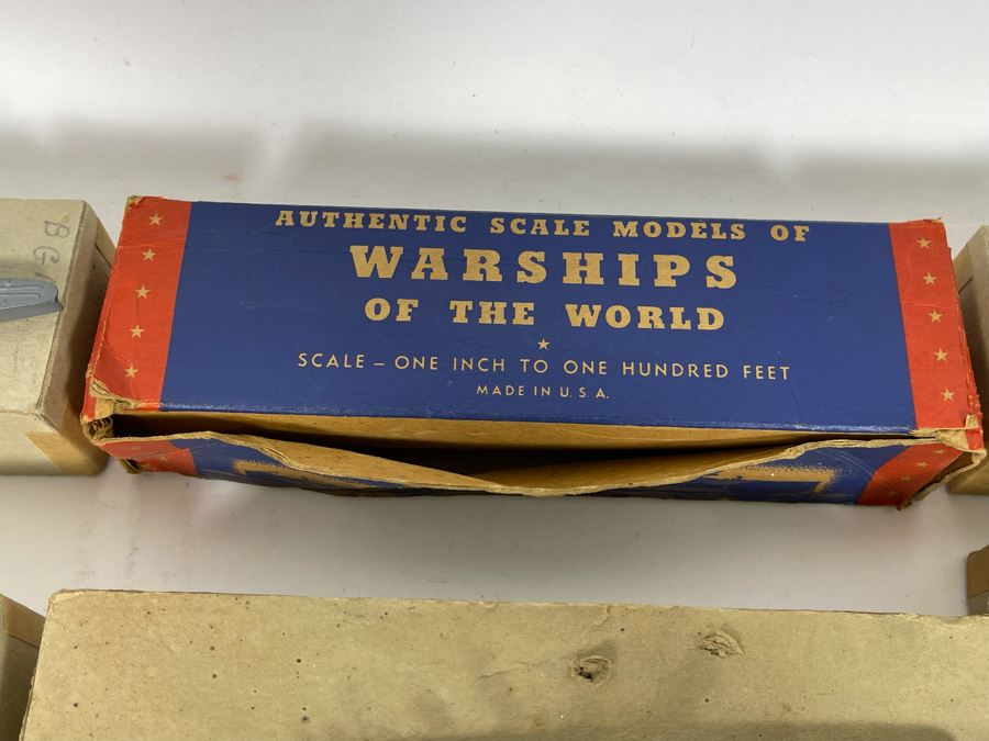 Vintage 1940s Collection Of Comet Metal Products Co Inc Authenticast Lead U.S. Navy Ship Identification Models (Some With Boxes) - See Photos [Photo 17]