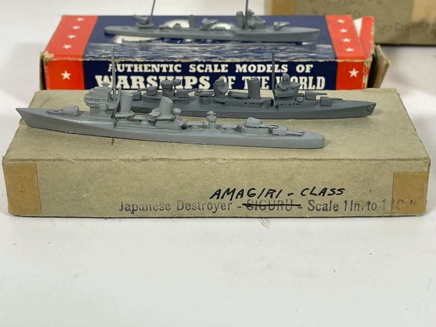 Vintage 1940s Collection Of Comet Metal Products Co Inc Authenticast Lead U.S. Navy Ship Identification Models (Some With Boxes) - See Photos [Photo 10]