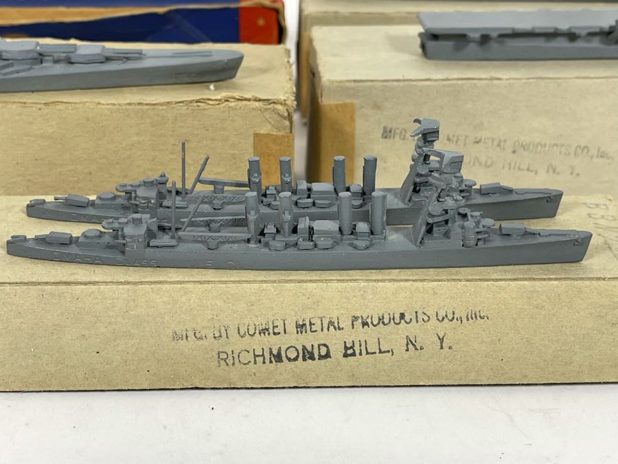 Vintage 1940s Collection Of Comet Metal Products Co Inc Authenticast Lead U.S. Navy Ship Identification Models (Some With Boxes) - See Photos [Photo 37]