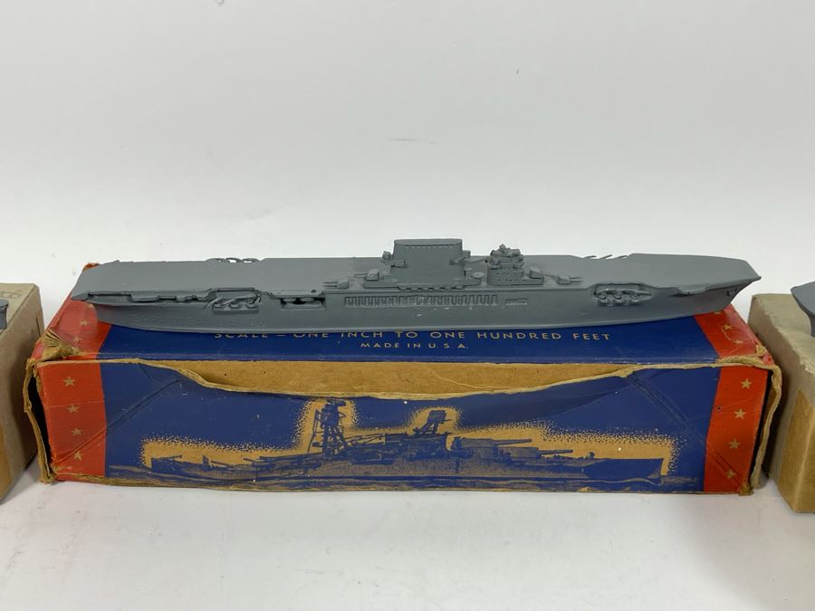 Vintage 1940s Collection Of Comet Metal Products Co Inc Authenticast Lead U.S. Navy Ship Identification Models (Some With Boxes) - See Photos [Photo 48]