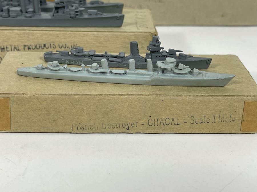 Vintage 1940s Collection Of Comet Metal Products Co Inc Authenticast Lead U.S. Navy Ship Identification Models (Some With Boxes) - See Photos [Photo 26]
