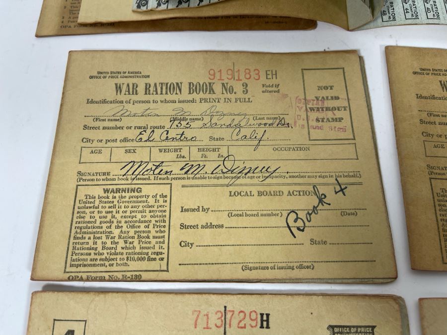 Collection Of Unites States Of America War Ration Books With Stamps Books 1-4 - See Photos [Photo 15]