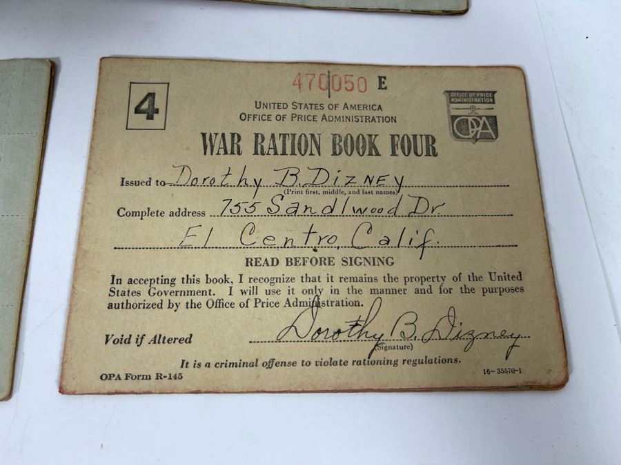 Collection Of Unites States Of America War Ration Books With Stamps Books 1-4 - See Photos [Photo 19]