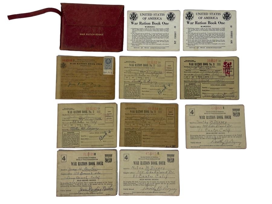 Collection Of Unites States Of America War Ration Books With Stamps Books 1-4 - See Photos