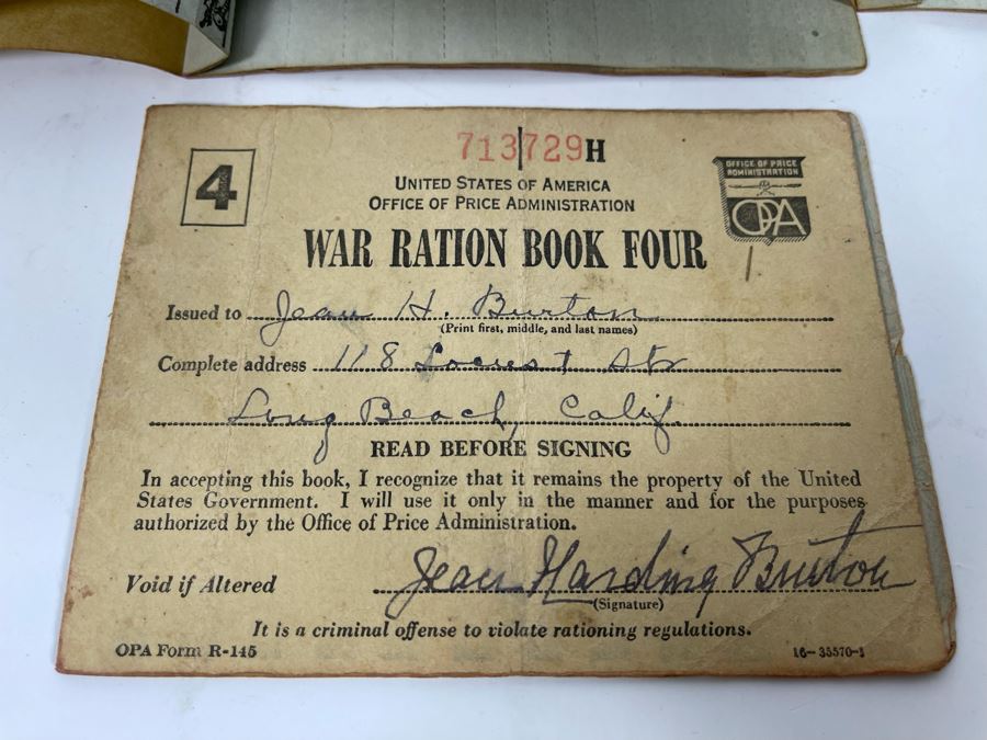 Collection Of Unites States Of America War Ration Books With Stamps Books 1-4 - See Photos [Photo 21]