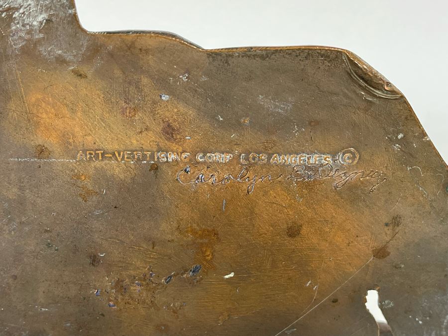 Vintage Copper Adohr Milk Advertising Bookend From Los Angeles 7W X 6H [Photo 7]