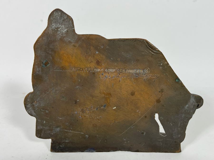 Vintage Copper Adohr Milk Advertising Bookend From Los Angeles 7W X 6H [Photo 6]