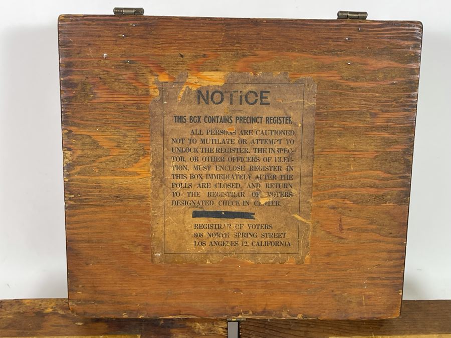 Three Wooden Los Angeles Registrar Of Voters Voting Ballot Boxes 13W X 11.5D X 5.5H [Photo 8]