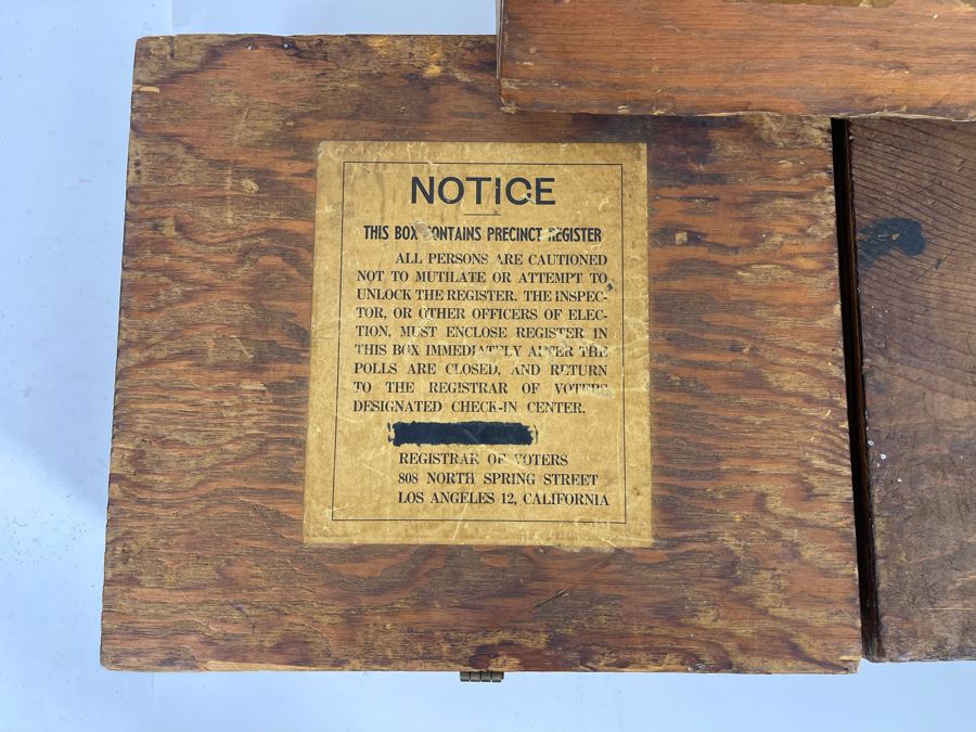 Three Wooden Los Angeles Registrar Of Voters Voting Ballot Boxes 13W X 11.5D X 5.5H [Photo 4]