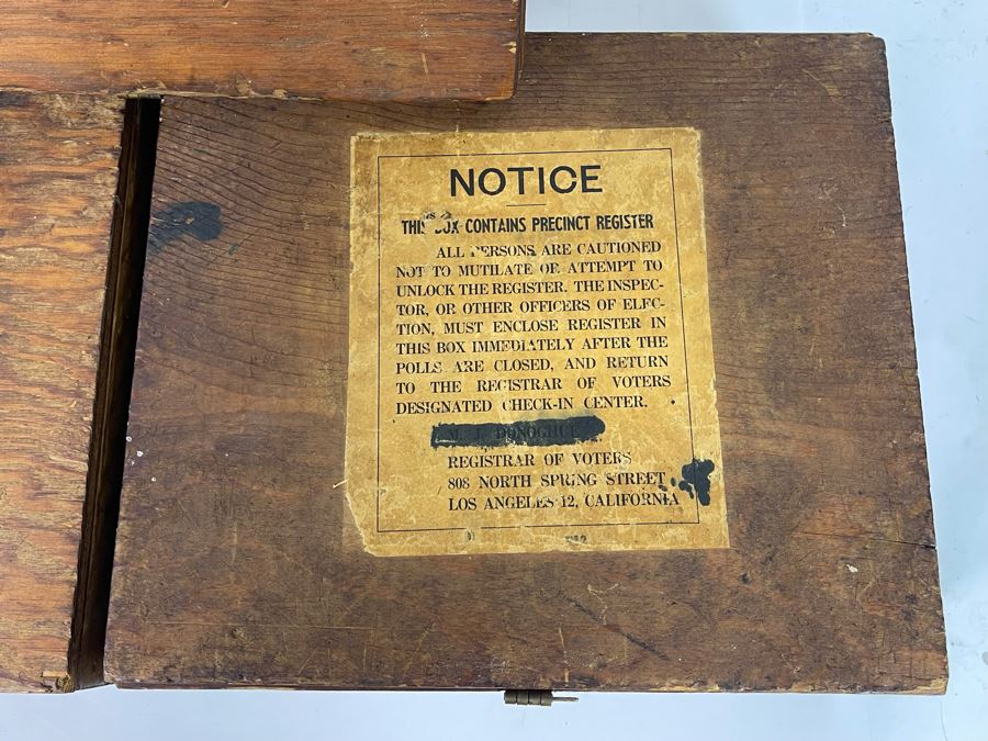 Three Wooden Los Angeles Registrar Of Voters Voting Ballot Boxes 13W X 11.5D X 5.5H [Photo 6]