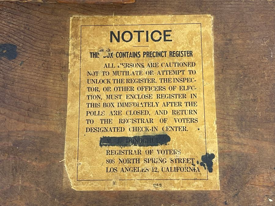 Three Wooden Los Angeles Registrar Of Voters Voting Ballot Boxes 13W X 11.5D X 5.5H [Photo 7]