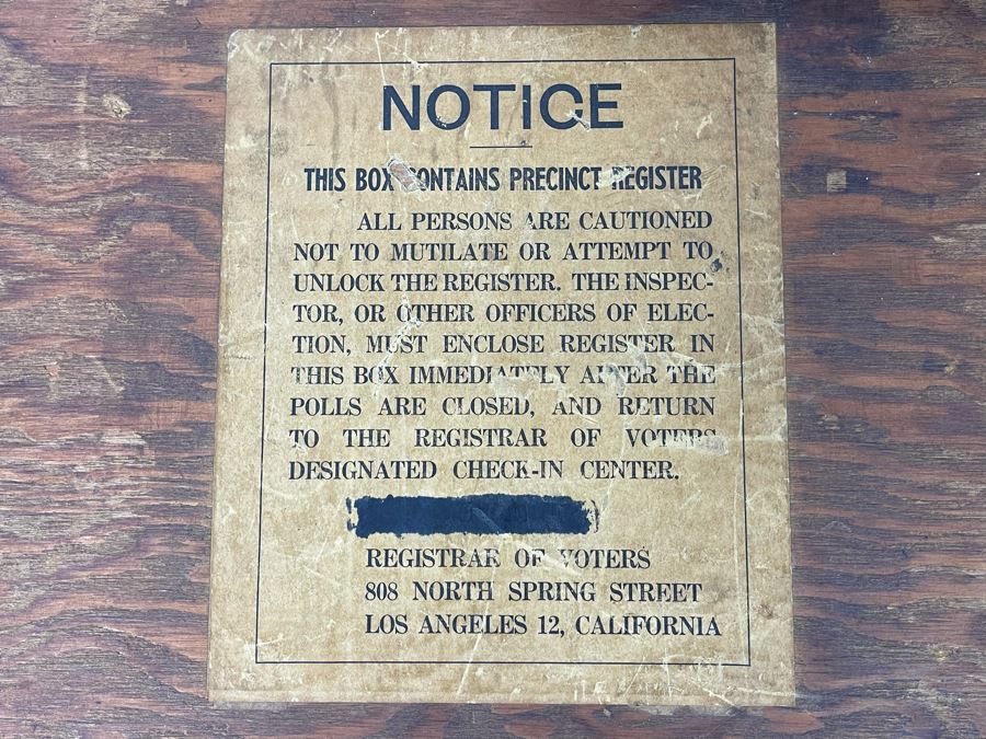Three Wooden Los Angeles Registrar Of Voters Voting Ballot Boxes 13W X 11.5D X 5.5H [Photo 5]