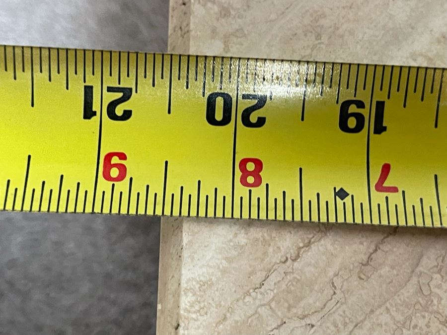 Small 2-Piece Travertine Marble Side Table 20.5W X 9H [Photo 7]