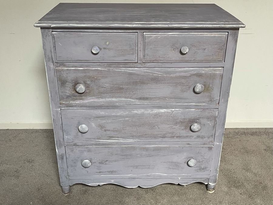 Shabby Chic Wooden Chest Of Drawers Dresser 34W X 19D X 36H [Photo 2]