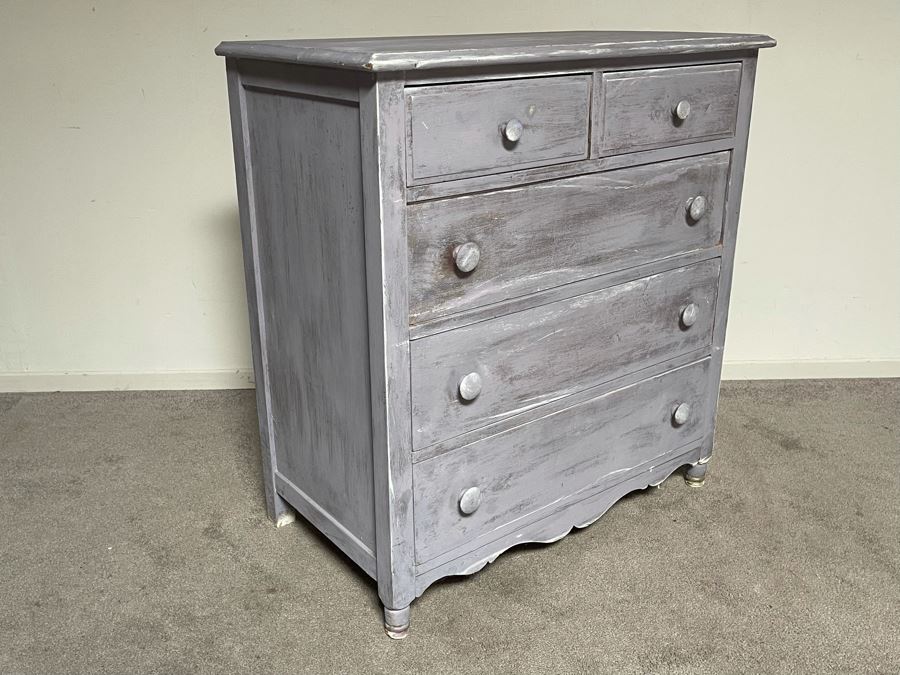 Shabby Chic Wooden Chest Of Drawers Dresser 34W X 19D X 36H [Photo 5]