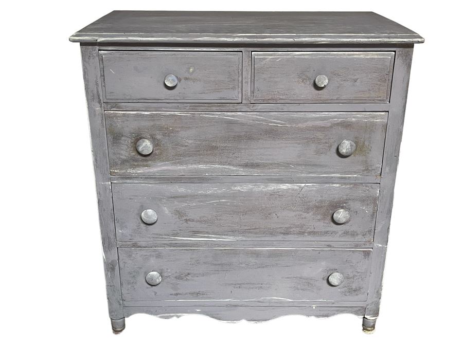 Shabby Chic Wooden Chest Of Drawers Dresser 34W X 19D X 36H [Photo 1]