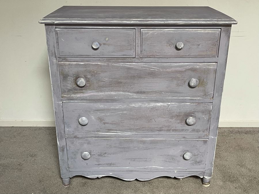 Shabby Chic Wooden Chest Of Drawers Dresser 34W X 19D X 36H [Photo 3]