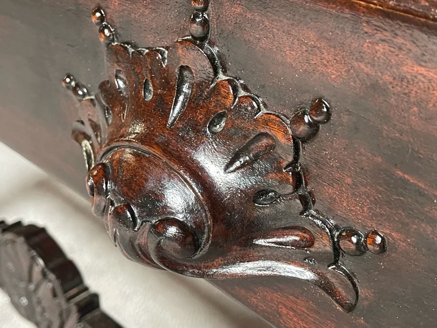 Antique Refurbished Hallway Entry Table With Two Drawers 48W X 23D X 30H [Photo 7]