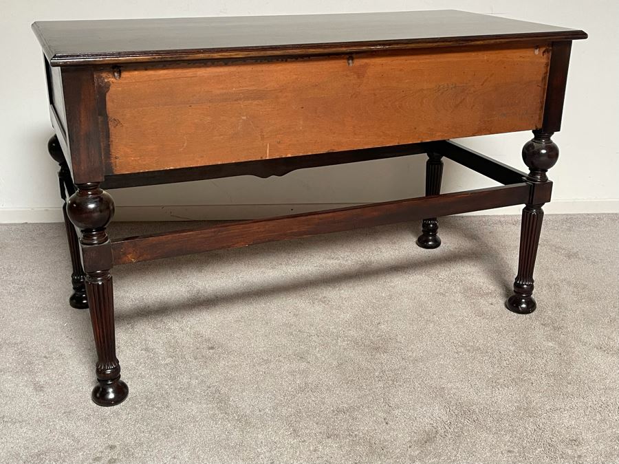Antique Refurbished Hallway Entry Table With Two Drawers 48W X 23D X 30H [Photo 10]