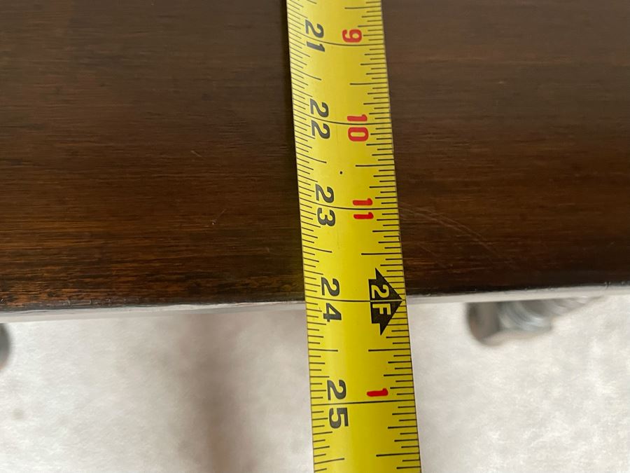 Vintage Carved Wooden Side Table With Drawer By Angelus Furniture Mfg Co Los Angeles 36W X 24D X 29.5H [Photo 17]