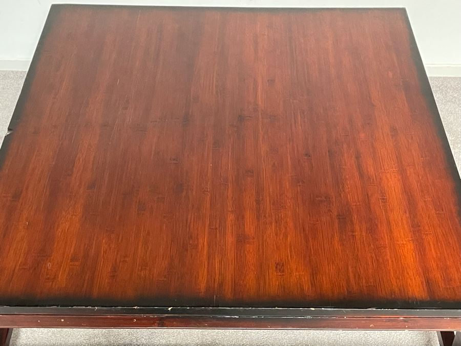 Vintage Chinese Square Coffee Table With Bamboo Top 43W X 17.5H [Photo 8]