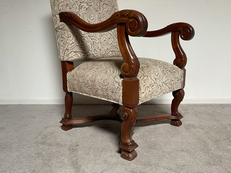 Large Upholstered Wooden Armchair 26W X 27D X 45H [Photo 6]