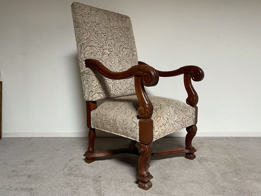 Large Upholstered Wooden Armchair 26W X 27D X 45H [Photo 2]
