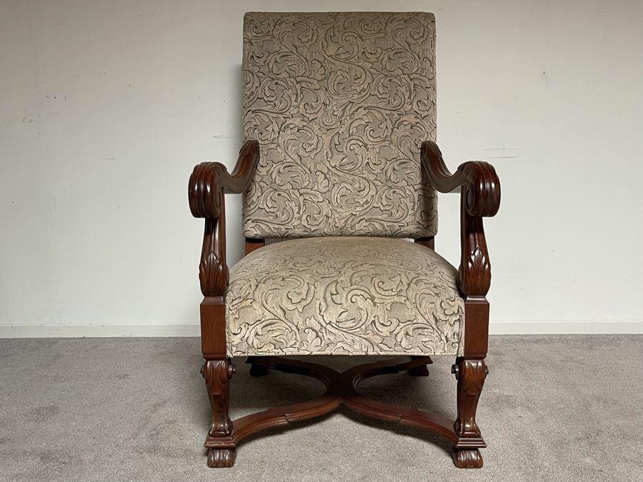 Large Upholstered Wooden Armchair 26W X 27D X 45H [Photo 5]