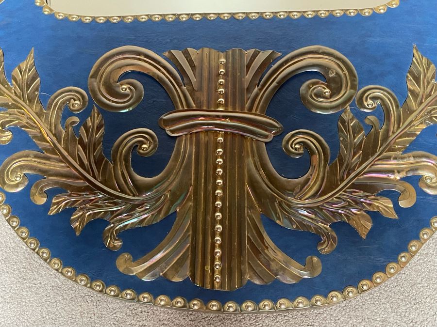 Large Wall Mirror With Metal Applique Decorations 43W X 69H [Photo 8]