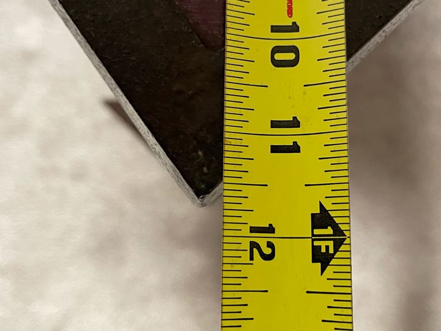 Impressive Metal Sculptural Stand With Art Glass Top Signed By Artist Karen Dugan 20W X 12D X 32H [Photo 18]