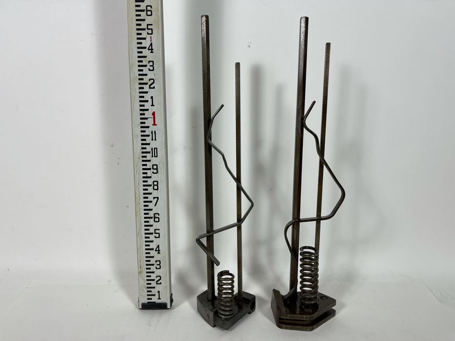 Pair Metal Sculptures Signed By Artist Karen Dugan 4”W X 18”H [Photo 2]