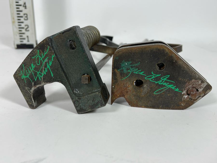 Pair Metal Sculptures Signed By Artist Karen Dugan 4”W X 18”H [Photo 9]