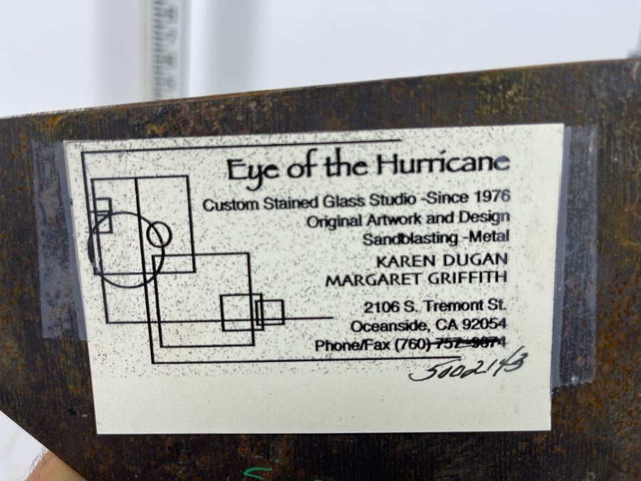 Metal And Glass Sculpture Signed By Artist Karen Dugan 11W X 6D X 25H [Photo 8]