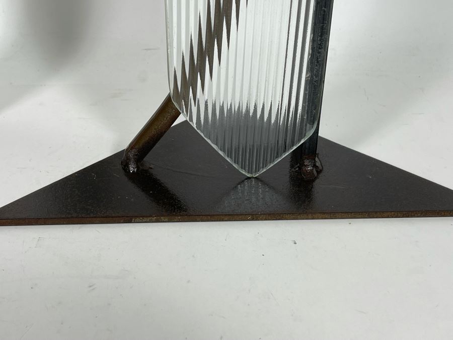 Metal And Glass Sculpture Signed By Artist Karen Dugan 11W X 6D X 25H [Photo 4]