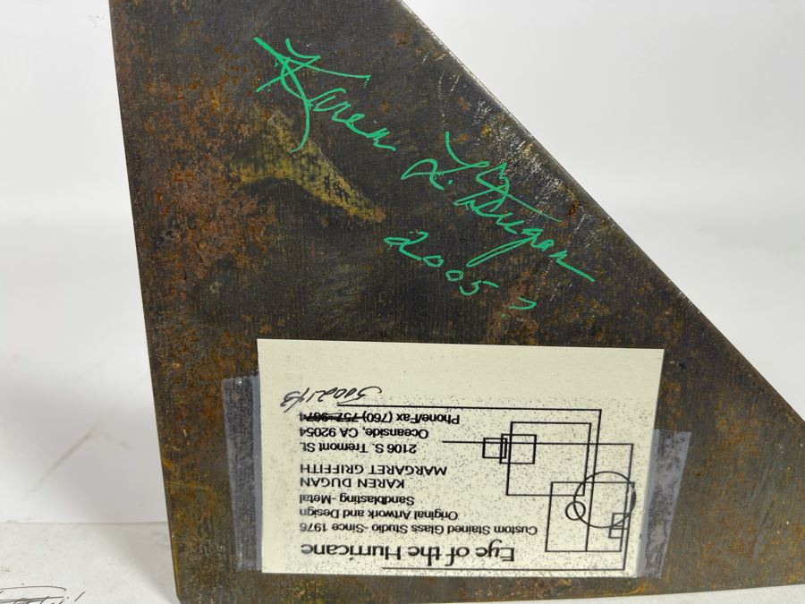 Metal And Glass Sculpture Signed By Artist Karen Dugan 11W X 6D X 25H [Photo 6]