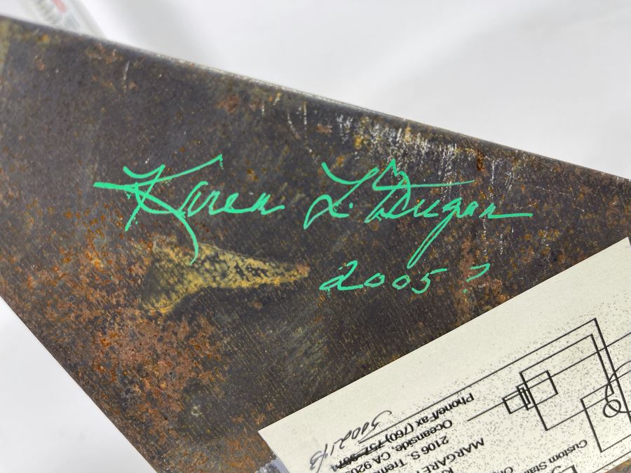 Metal And Glass Sculpture Signed By Artist Karen Dugan 11W X 6D X 25H [Photo 7]