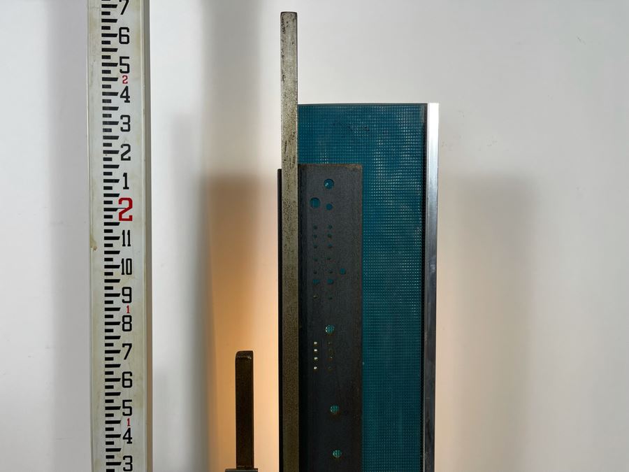 Impressive Metal And Glass Architectural Sculpture Table Lamp By Artist Karen Dugan 8.5W X 30H [Photo 10]