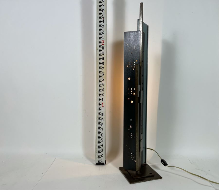 Impressive Metal And Glass Architectural Sculpture Table Lamp By Artist Karen Dugan 8.5W X 30H [Photo 5]