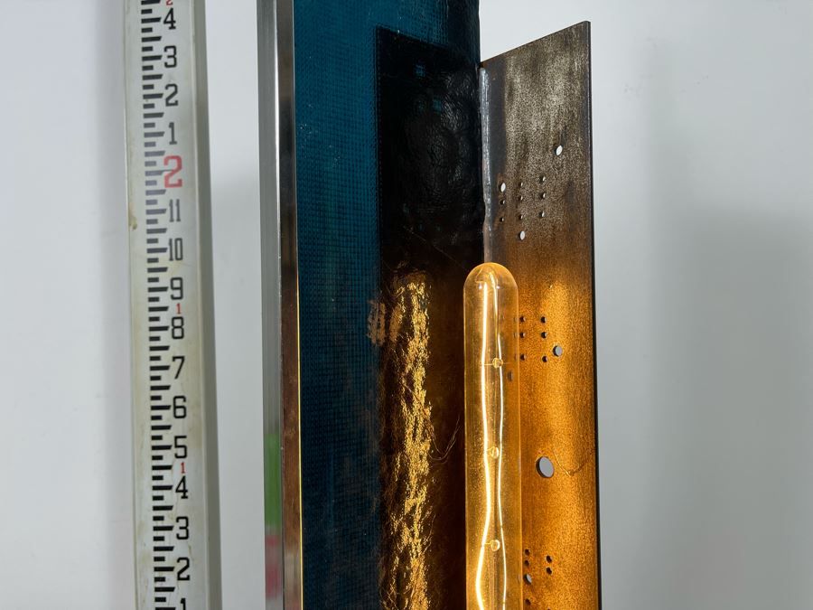Impressive Metal And Glass Architectural Sculpture Table Lamp By Artist Karen Dugan 8.5W X 30H [Photo 12]