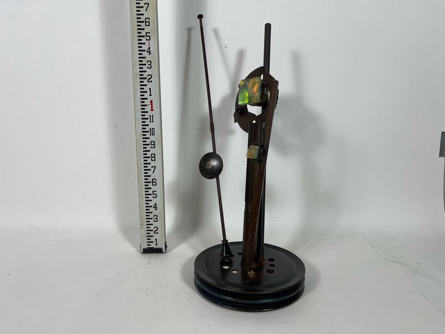 Metal And Art Glass Sculpture By Artist Karen Dugan 14W X 19H [Photo 9]