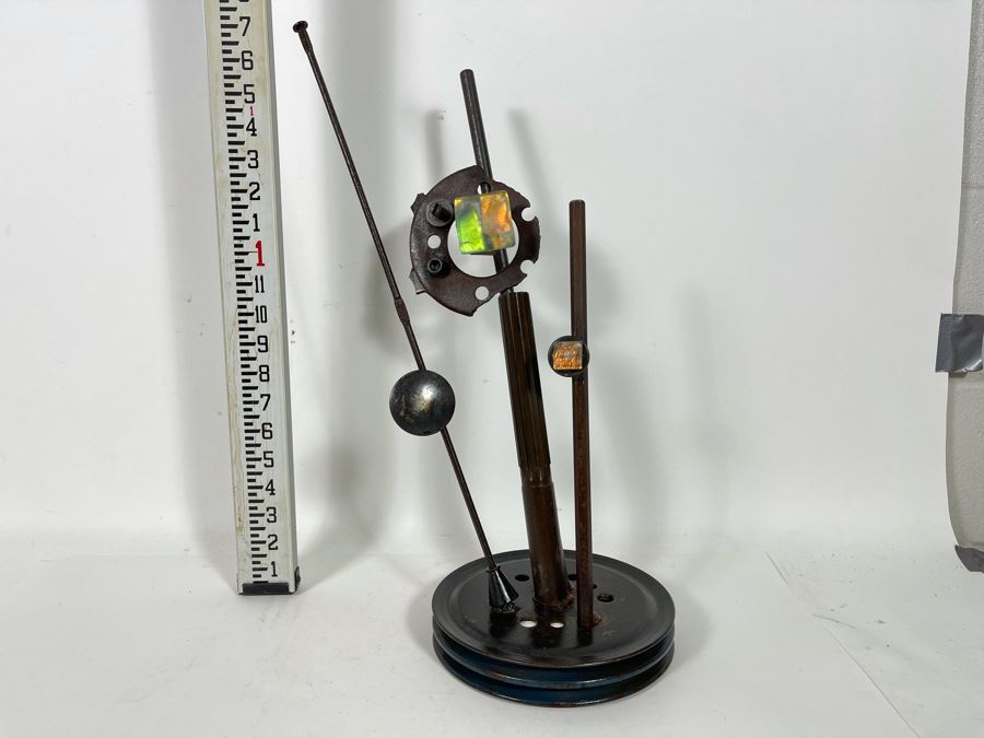 Metal And Art Glass Sculpture By Artist Karen Dugan 14W X 19H [Photo 2]