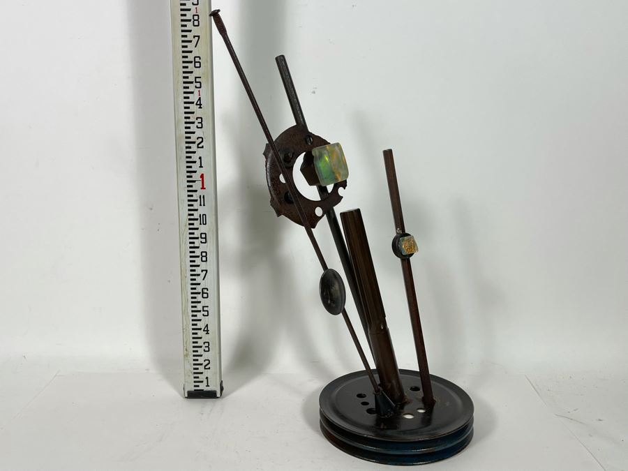 Metal And Art Glass Sculpture By Artist Karen Dugan 14W X 19H [Photo 6]