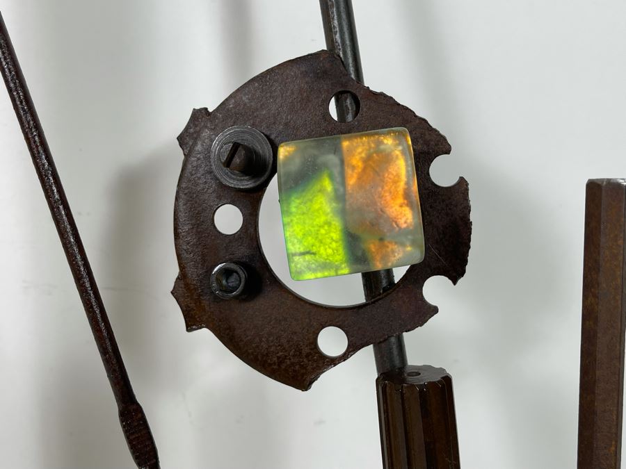 Metal And Art Glass Sculpture By Artist Karen Dugan 14W X 19H [Photo 4]