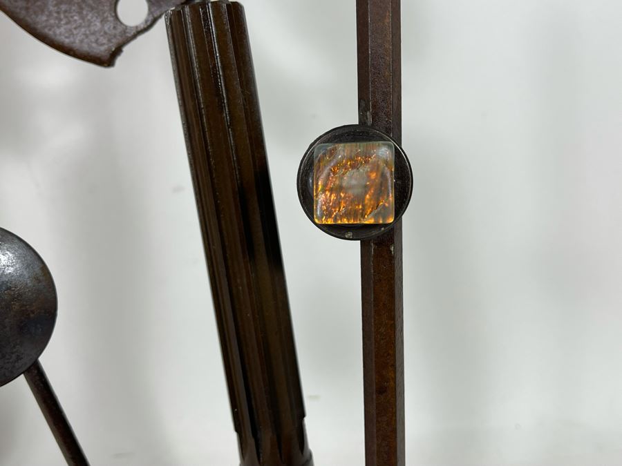 Metal And Art Glass Sculpture By Artist Karen Dugan 14W X 19H [Photo 5]