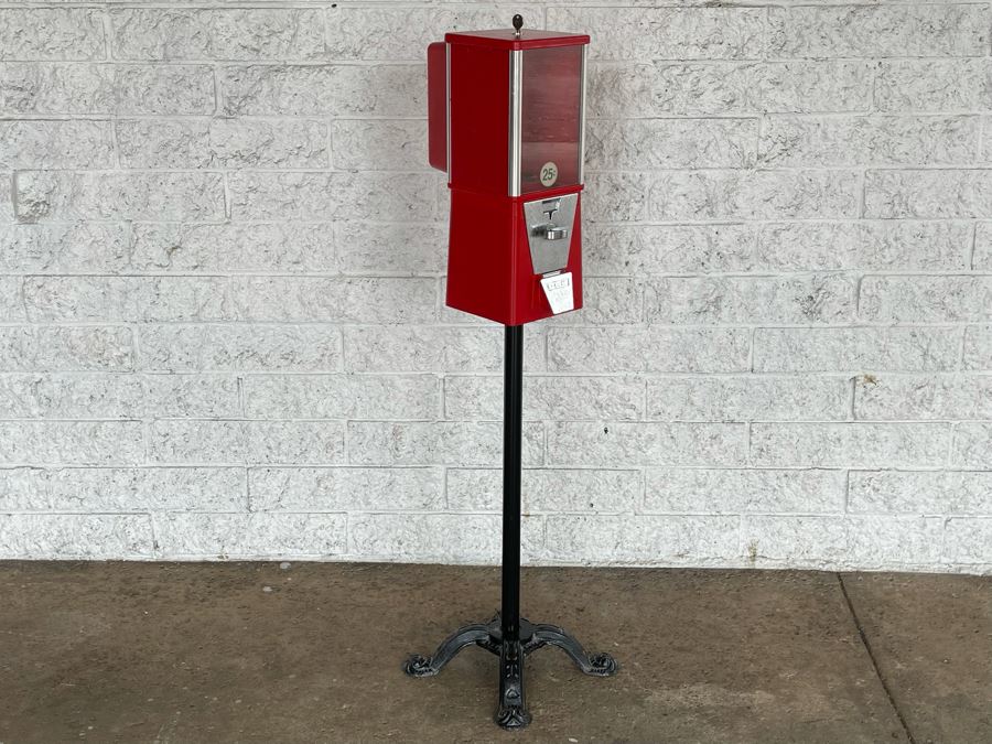 Oak Gumball Machine With Eagle Cast Iron Stand 44H [Photo 4]