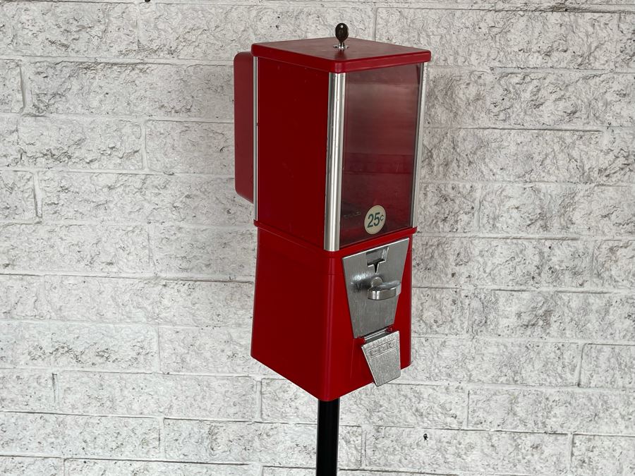 Oak Gumball Machine With Eagle Cast Iron Stand 44H [Photo 8]